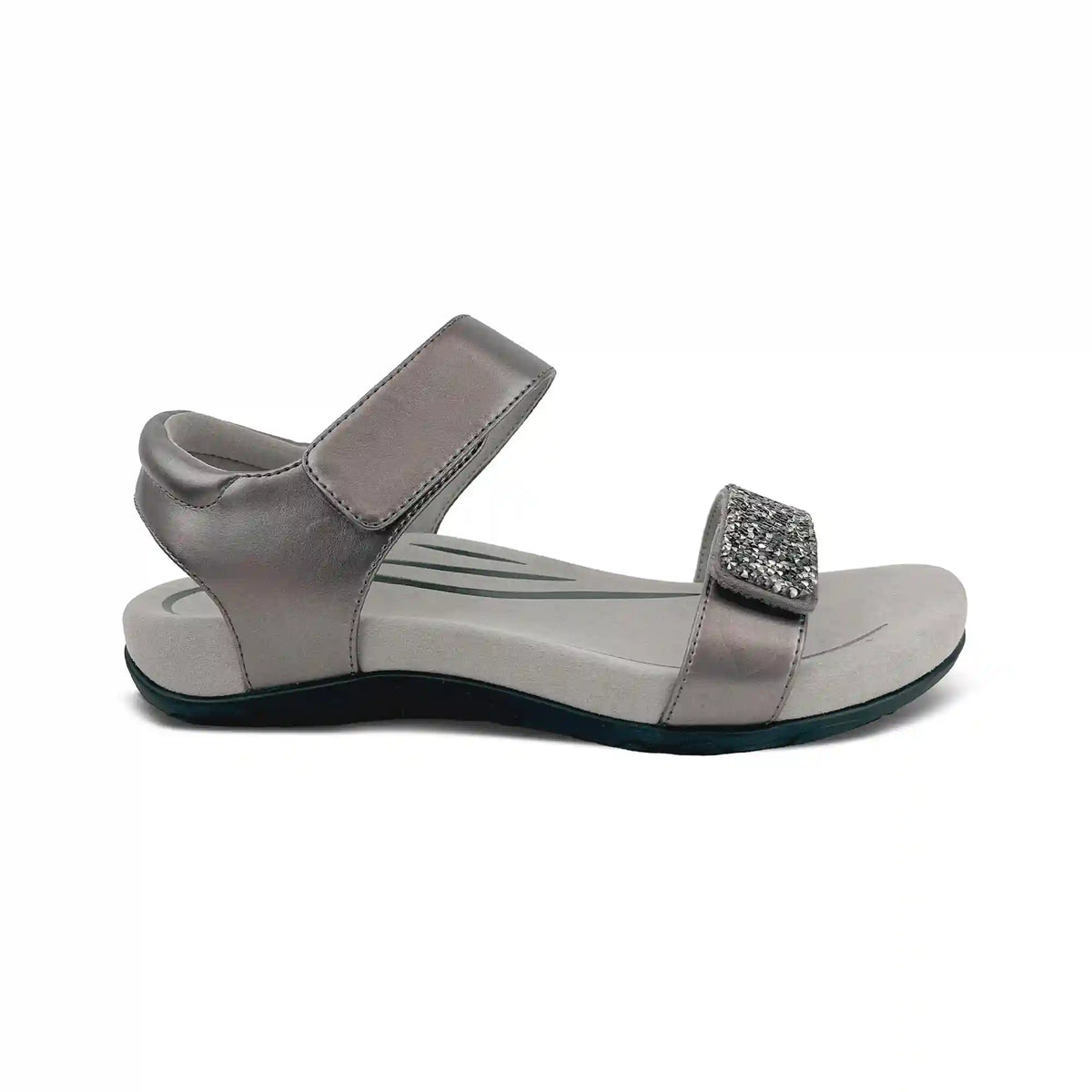 Maria Studded Quarter Strap - Jeweled Gunmetal