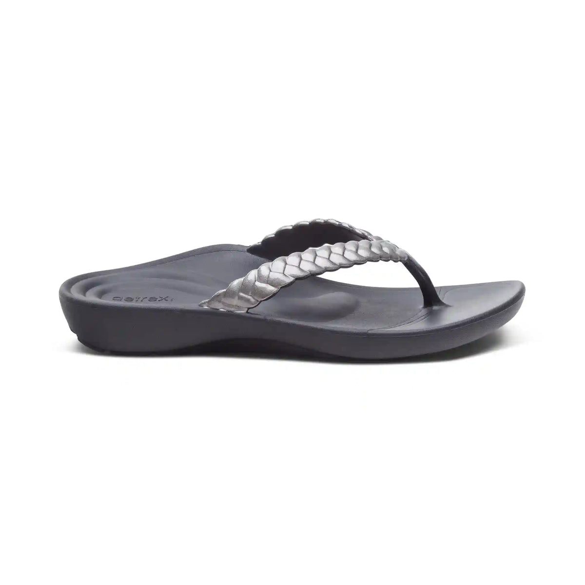 Vicki Braided Thong Sandal - Pewter Gloss