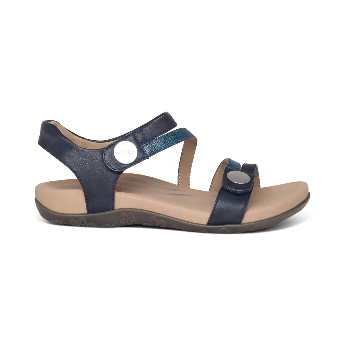 Jess Adjustable Quarter Strap Sandal - Navy