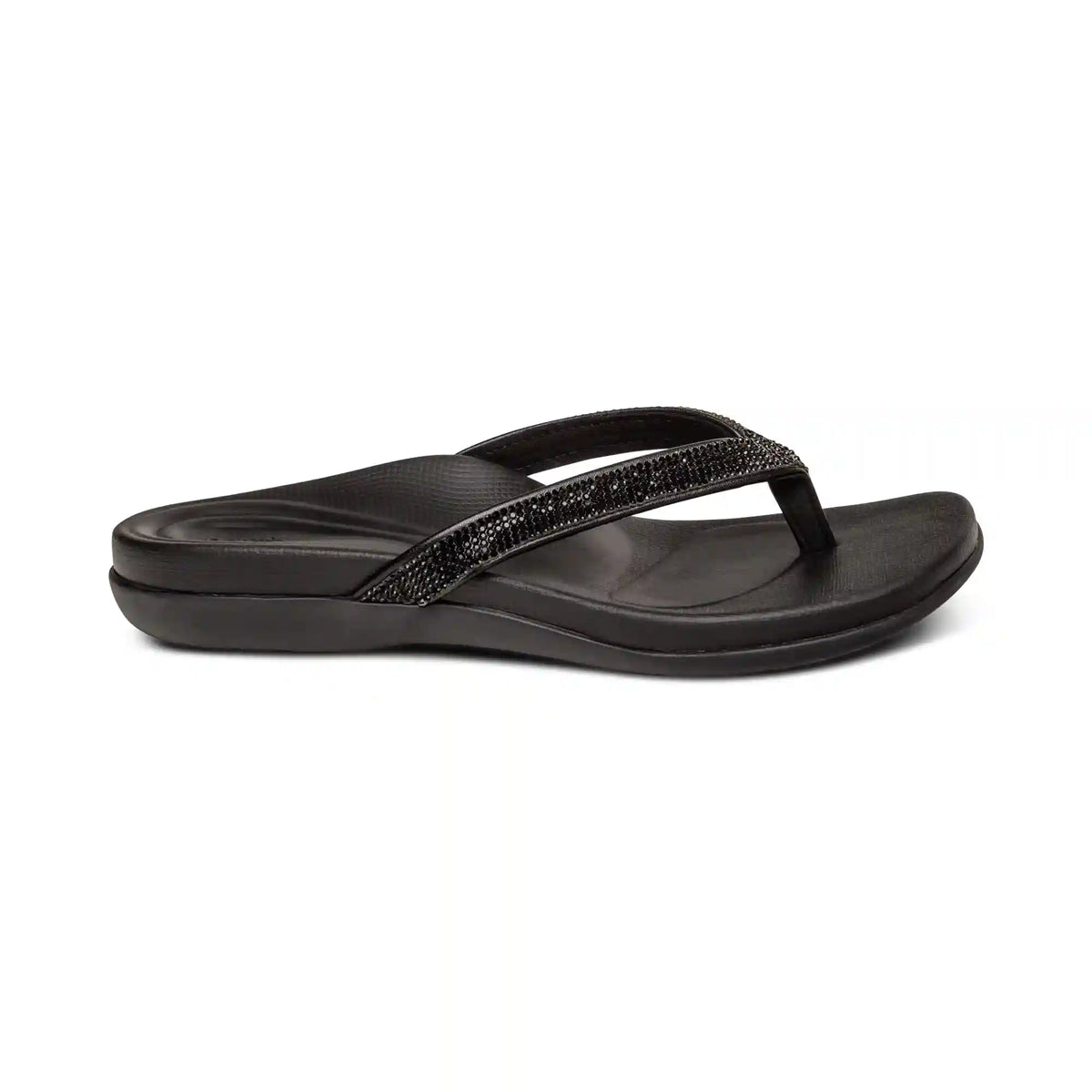 Eve Sparkly Thong Sandal - Black