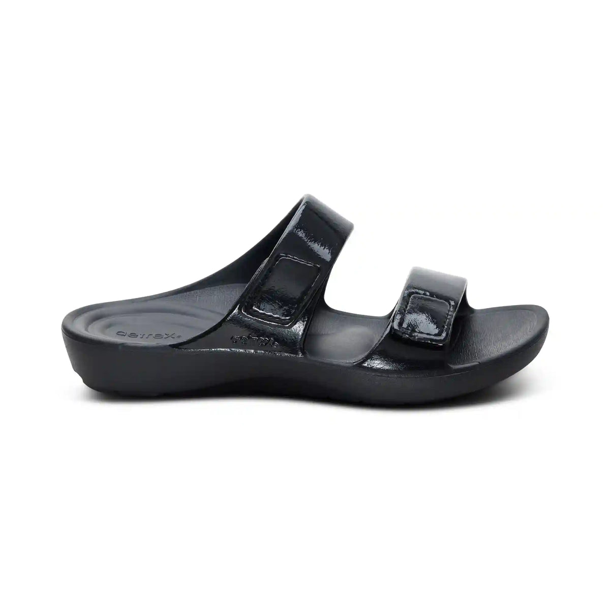 Kaia Two Band Slide - Black Gloss
